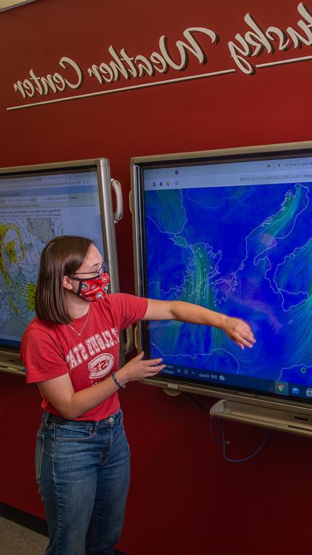 Student at Weather Center screen